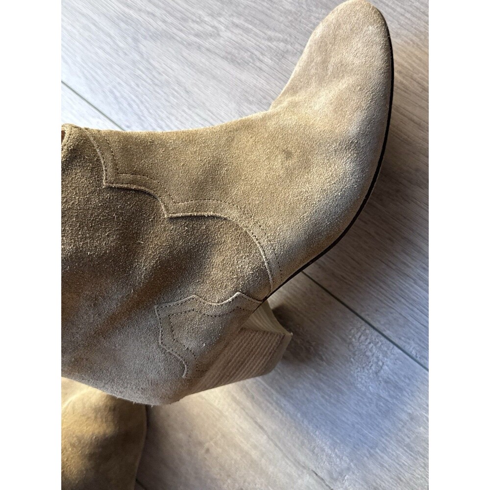 Isabel Marant Suede Western Ankle Boots Taupe Size 39 Made in Italy Women’s 8 - Picture 15 of 16